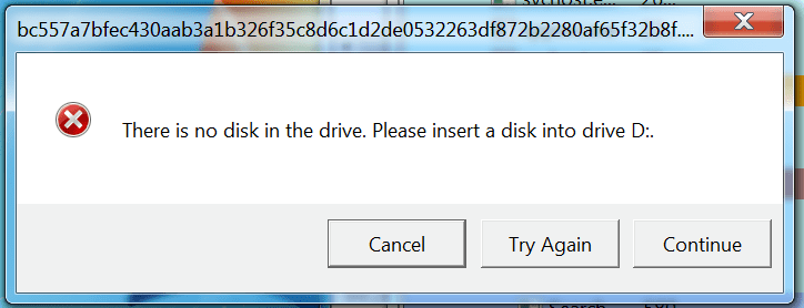 Windows Error Fake Popup
